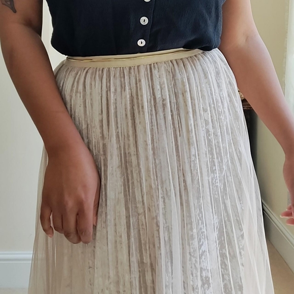 Nude Tulle Skirt - Picture 2 of 4